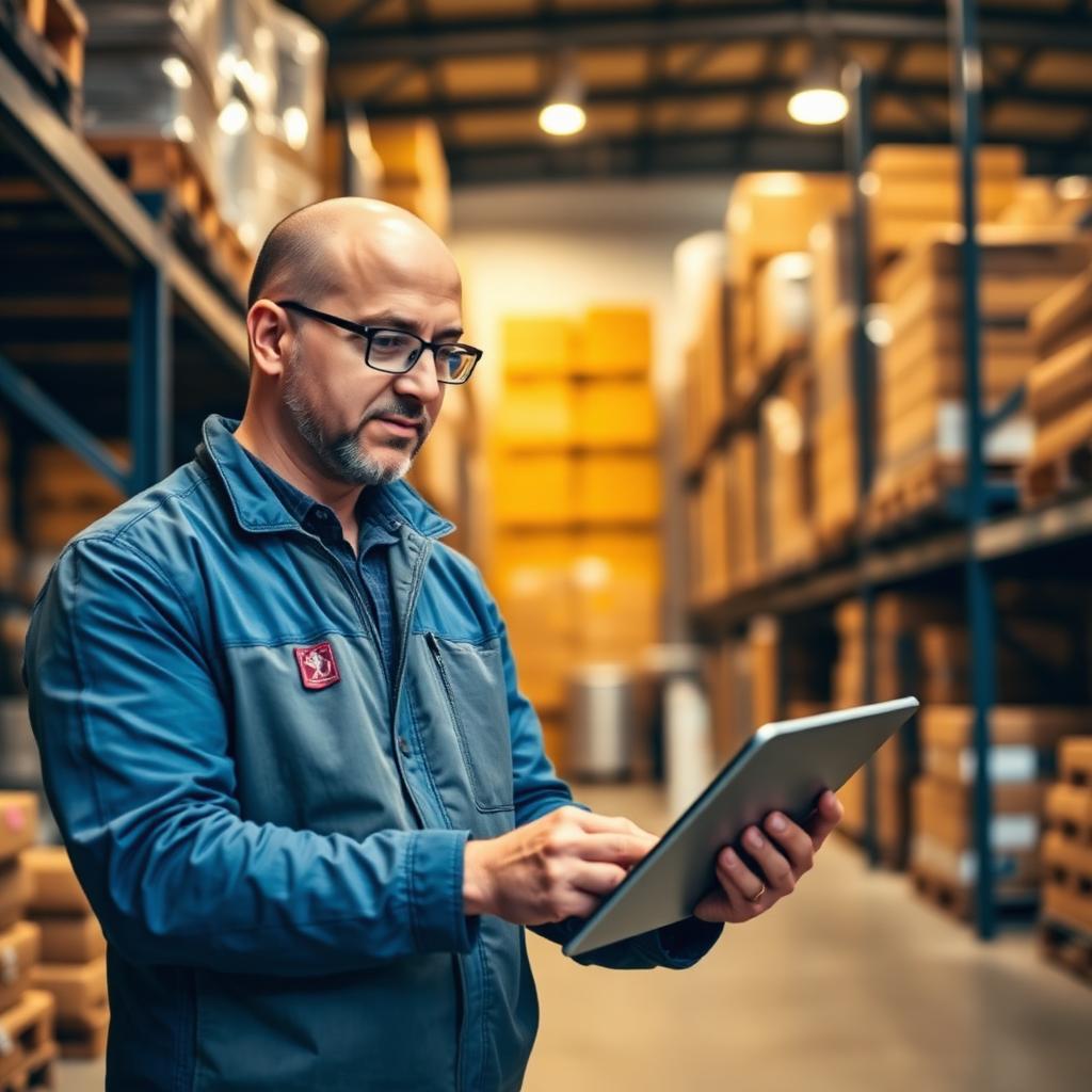 3PL warehouse manager onboarding a new client with a tablet 3PL warehouse manager onboarding a new client with a tablet