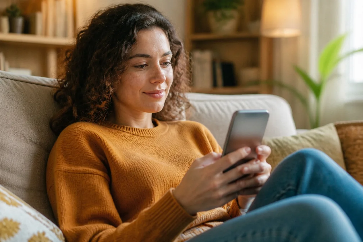 Customer browsing their stored items and requesting a retrieval from home